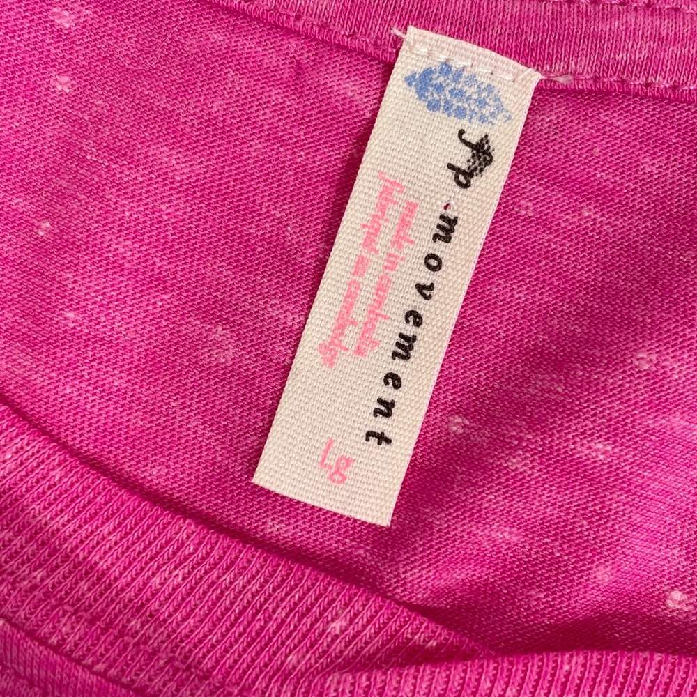 Free People Movement Top Size L Long Sleeve Bright Pink NWOT - Picture 3 of 9